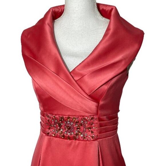 ELIZA J CORAL SATIN SHEATH MIDI DRESS Size 10 - Picture 6 of 7